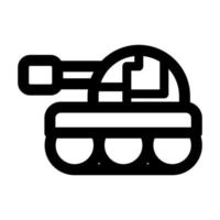 serbatoio combattente veicolo icona isolato su nero. serbatoio simbolo adatto per grafico design e siti web su un' bianca sfondo. vettore