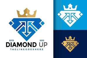 diamante re freccia logo loghi design elemento azione vettore illustrazione modello