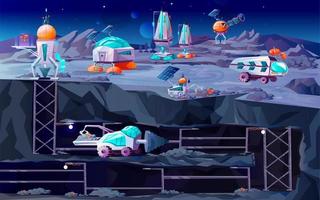 spazio pianeta colonizzazione vettore cartone animato