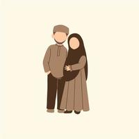 cartone animato di musulmano famiglia vettore