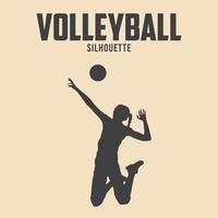 pallavolo giocatore silhouette vettore azione illustrazione 08