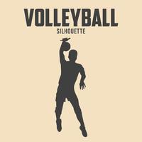 pallavolo giocatore silhouette vettore azione illustrazione 01