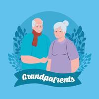 banner di celebrazione del giorno dei nonni felice con una coppia di anziani carina vettore