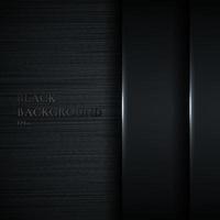 astratto 3d strato di sfumatura nero e grigio e ombra con linea leggera su sfondo scuro trama metallica vettore
