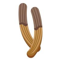 cioccolato churro icona isometrico vettore. Spagna cibo vettore