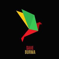 illustrazione vettore di Salva birmania Perfetto per stampa, campagna, ecc