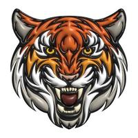 tigre viso 3d illustrazione, colorato tigre mascotte, tigre logo design vettore