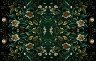 floreale senza soluzione di continuità tessuto modello nel buio tono. astratto tessuto tessile linea grafico fiore antico. etnico fiori vettore ornato elegante lusso Vintage ▾ retrò stile. floreale arte Stampa design per tessile.