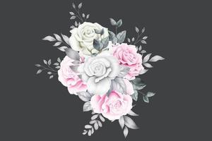 bellissimo floreale Rose boquet acquerello vettore