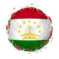 il giro grunge bandiera di tagikistan con spruzzi nel bandiera colore. vettore