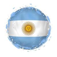il giro grunge bandiera di argentina con spruzzi nel bandiera colore. vettore