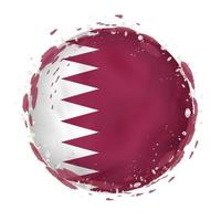 il giro grunge bandiera di Qatar con spruzzi nel bandiera colore. vettore