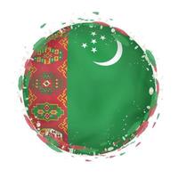 il giro grunge bandiera di turkmenistan con spruzzi nel bandiera colore. vettore