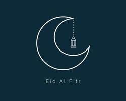 eid al Fitr mezzaluna Luna vettore