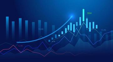 grafico del grafico del bastone di candela di affari degli investimenti del mercato azionario vettore