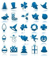 icone su un' tema di vacanze di buio blu colore. un' vettore illustrazione