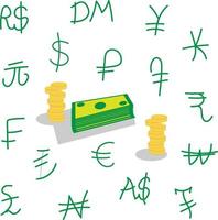 vettore illustrazione segni di i soldi valute