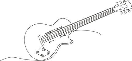 acustico chitarra continuo linea disegno, vettore illustrazione