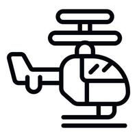 Radio controllo elicottero icona schema vettore. bambino giocattolo vettore