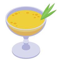 carota succo cocktail icona isometrico vettore. bicchiere cibo vettore