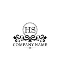 lettera hs floreale logo design. logo per donne bellezza salone massaggio cosmetico o terme marca vettore