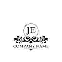 lettera je floreale logo design. logo per donne bellezza salone massaggio cosmetico o terme marca vettore