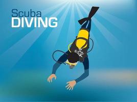 scuba diving illustrazione grafica vettoriale