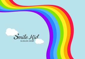 colorato ondulato modello di arcobaleno design su blu sfondo, astratto geometrico arcobaleno modello. vettore illustrazione, un' arcobaleno bandiera per bambini, amore, famiglia e scuola concetto
