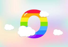 o lettera arcobaleno modelli disegno, astratto arcobaleno lettera per bambini, amore, famiglia e scholl concetto vettore illustrazione design