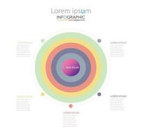 modello di infografica cerchio minimal timeline cinque opzioni o passaggi. vettore