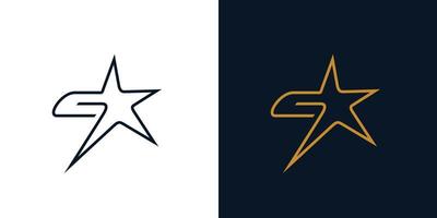 moderno e semplice g stella logo vettore
