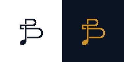 unico e semplice B iniziali musica logo design vettore