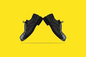 Uomini classico pelle scarpe vettore illustrazione. persone moda oggetto icona concetto. formale uomo scarpe. attività commerciale calzature vettore. paio dell'uomo scarpe logo design.