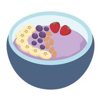 frullato ciotola con noccioline e frutti di bosco vettore