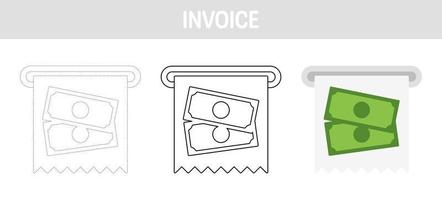 fattura tracciato e colorazione foglio di lavoro per bambini vettore