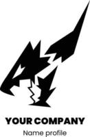 semplice nero Drago logo vettore