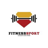 fitness sport corpo edificio icona vettore logo modello illustrazione design