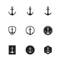 logo di ancoraggio e icone vettoriali modello simbolo
