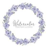 acquerello carino viola petalo ghirlanda di fiori illustrazione vettore