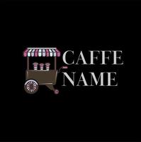 minimalista caffè logo design con un' carrello. vettore illustratore eps 1