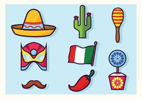 Vector Pack di decorazioni Cinco De Mayo