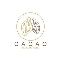 cacao logo, cacao fagiolo, cacao albero, cacao rami e foglie, cioccolato mescolare su bianca sfondo, vintage, moderno, semplice, minimalista icona illustrazione modello design vettore