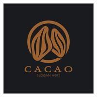 cacao logo, cacao fagiolo, cacao albero, cacao rami e foglie, cioccolato mescolare su bianca sfondo, vintage, moderno, semplice, minimalista icona illustrazione modello design vettore