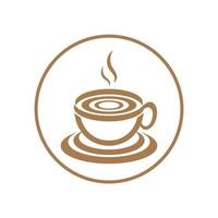 Progettazione dell'illustrazione dell'icona di vettore del modello di logo della tazza di caffè