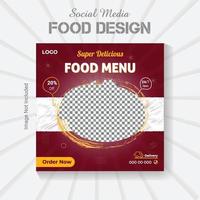 sociale media inviare ristorante cibo design modello. vettore sociale media cibo manifesto disposizione.