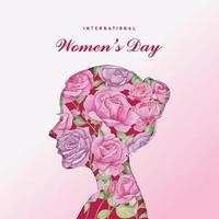 internazionale Da donna giorno 8 marzo con telaio di fiore e le foglie , carta arte stile.acquerello vettore illustrazione