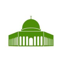 al-aqsa moschea nel verde colore icona. al-aqsa moschea majjid. vettore