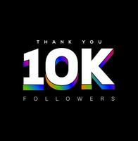 grazie voi 10k seguaci, sociale media inviare. vettore