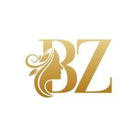 iniziale bz viso bellezza logo design modelli vettore