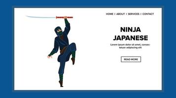 ninja giapponese vettore